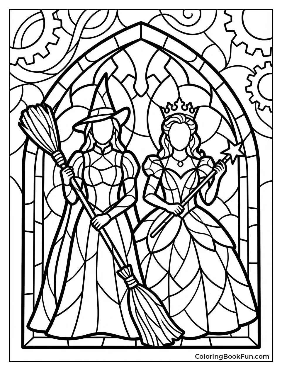 Stained Glass Witch Sisters