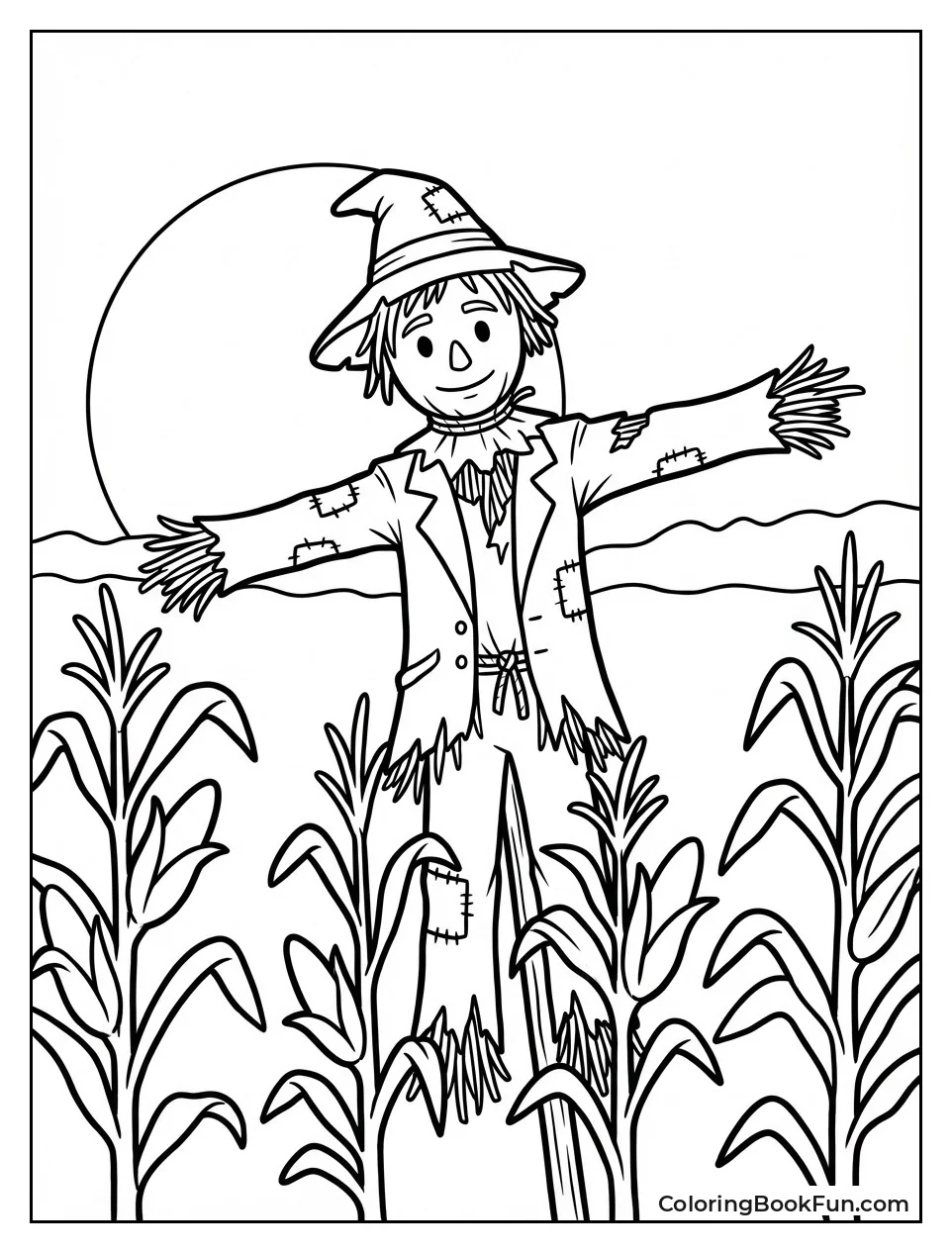 Scarecrow Stands in Corn