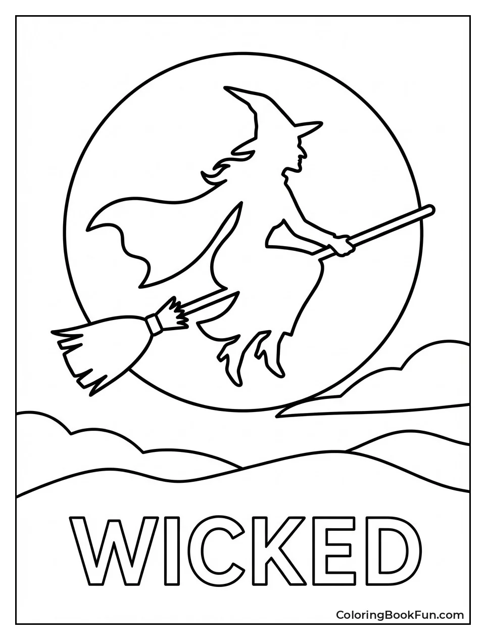 Witch on Moon Silhouette