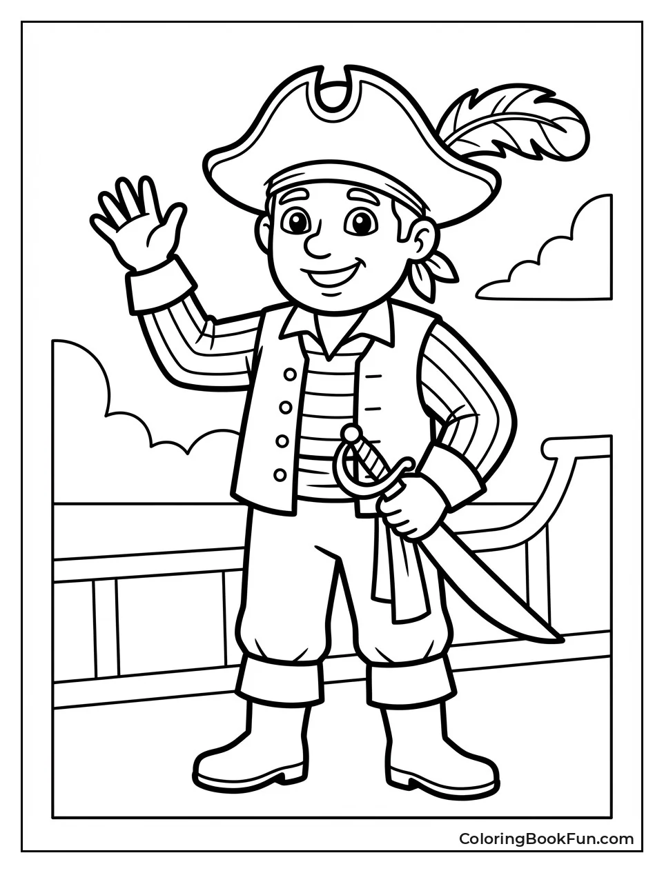 Captain Feathersword Waves Ahoy