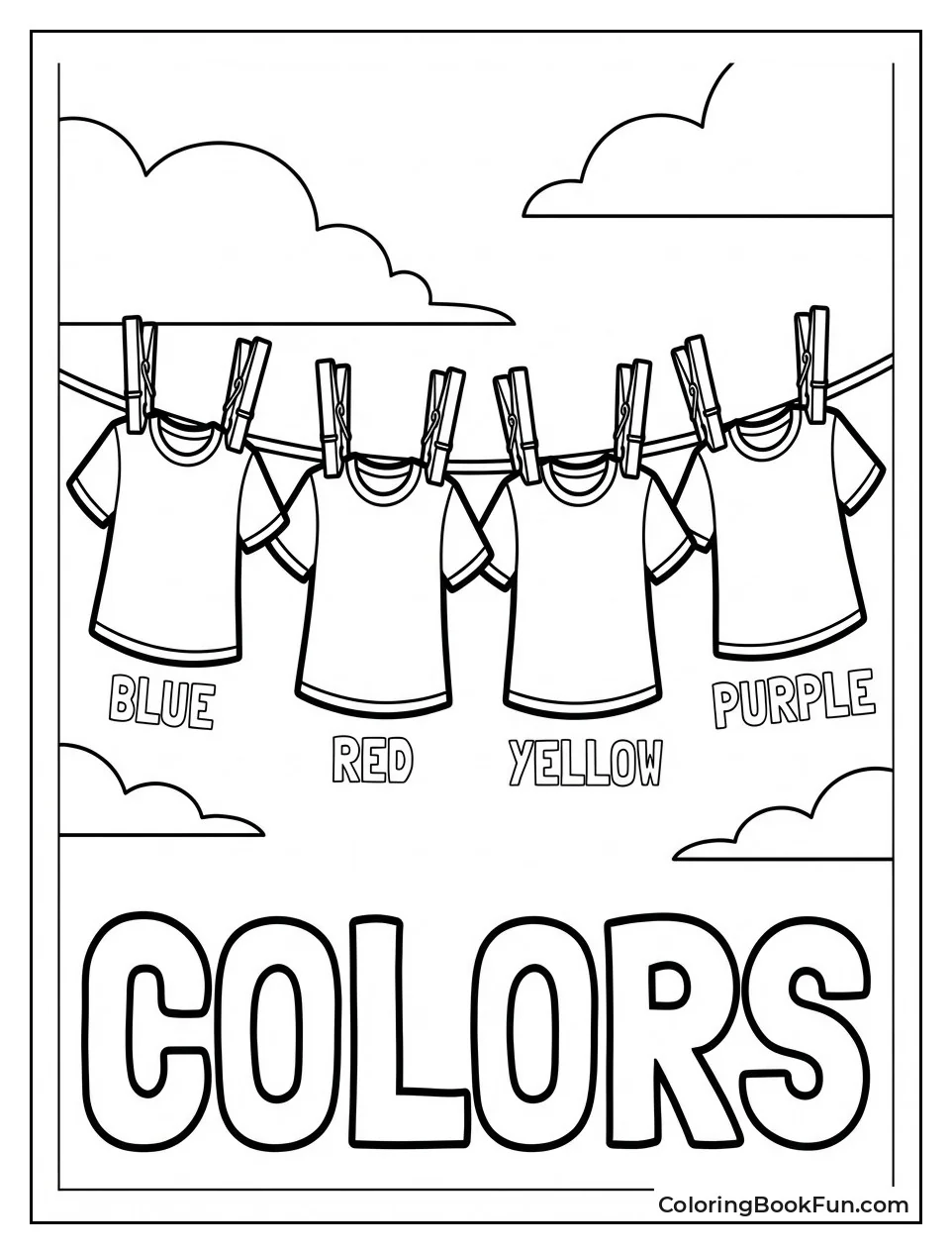 Wiggles Shirts on Clothesline