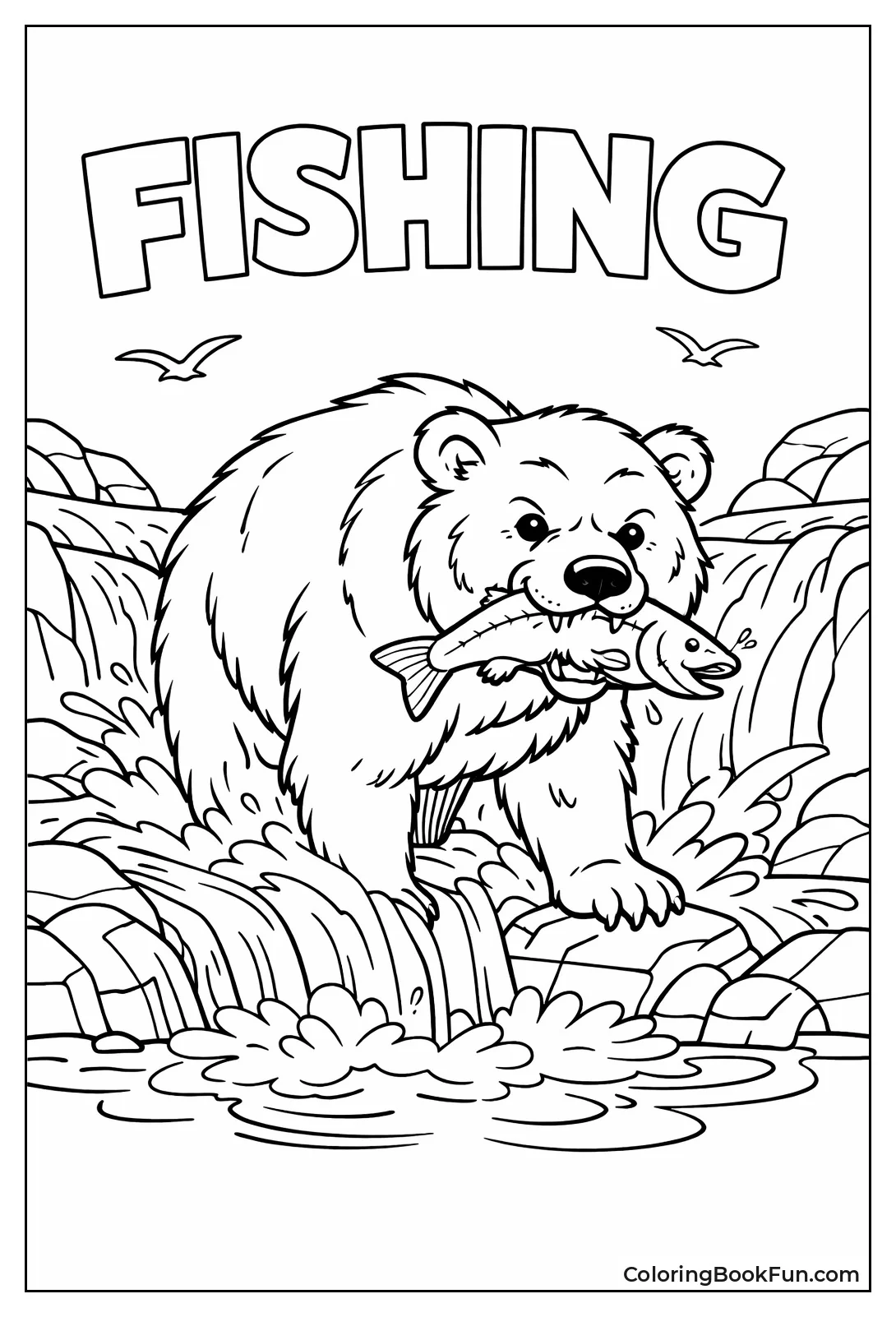 Bear Catches Jumping Salmon