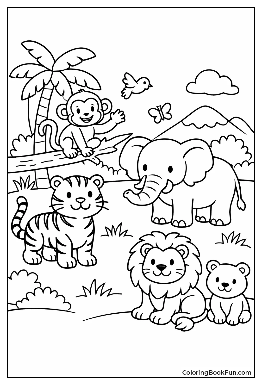 Easy Jungle Tigers Monkeys