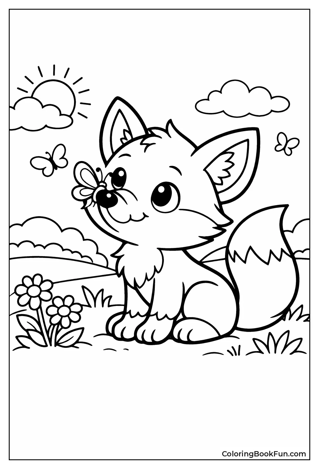 Butterfly Lands on Fox Nose