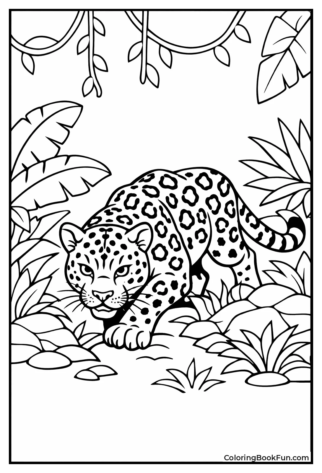 Jaguar Prowls through Jungle