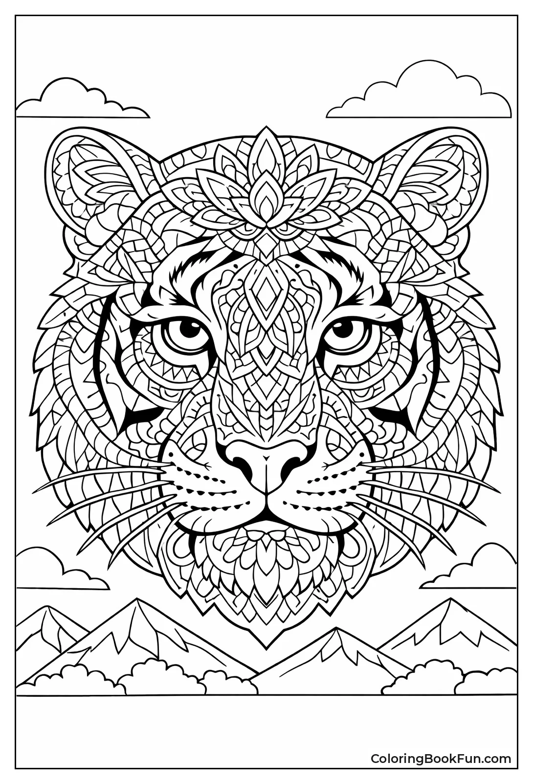 Tiger Face Mandala Design