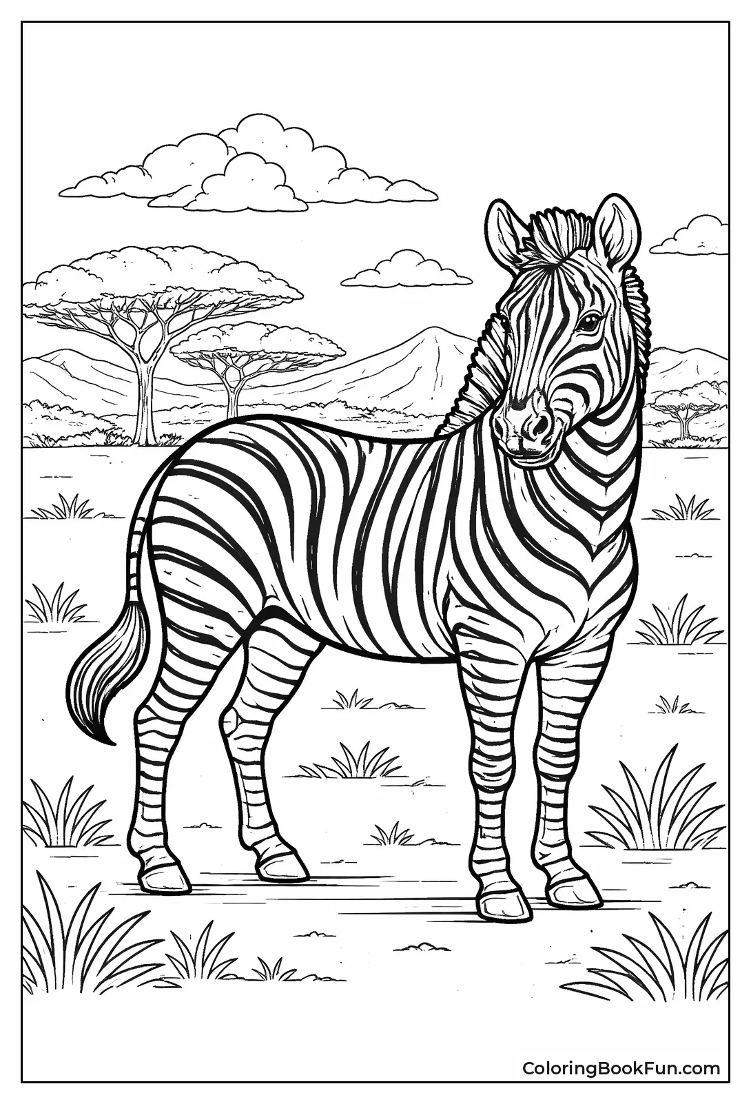 Zebra with Detailed Stripes