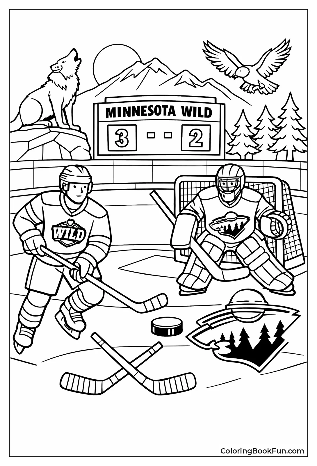 Wild Players Chase Puck