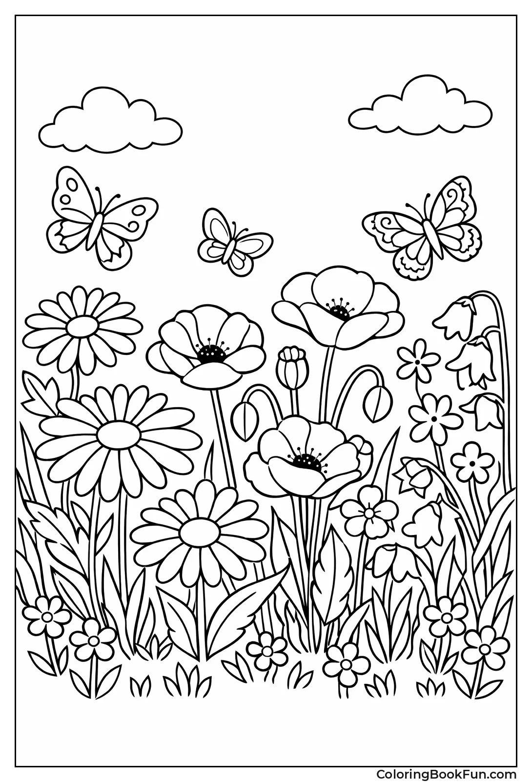 Wildflowers in Meadow Scene