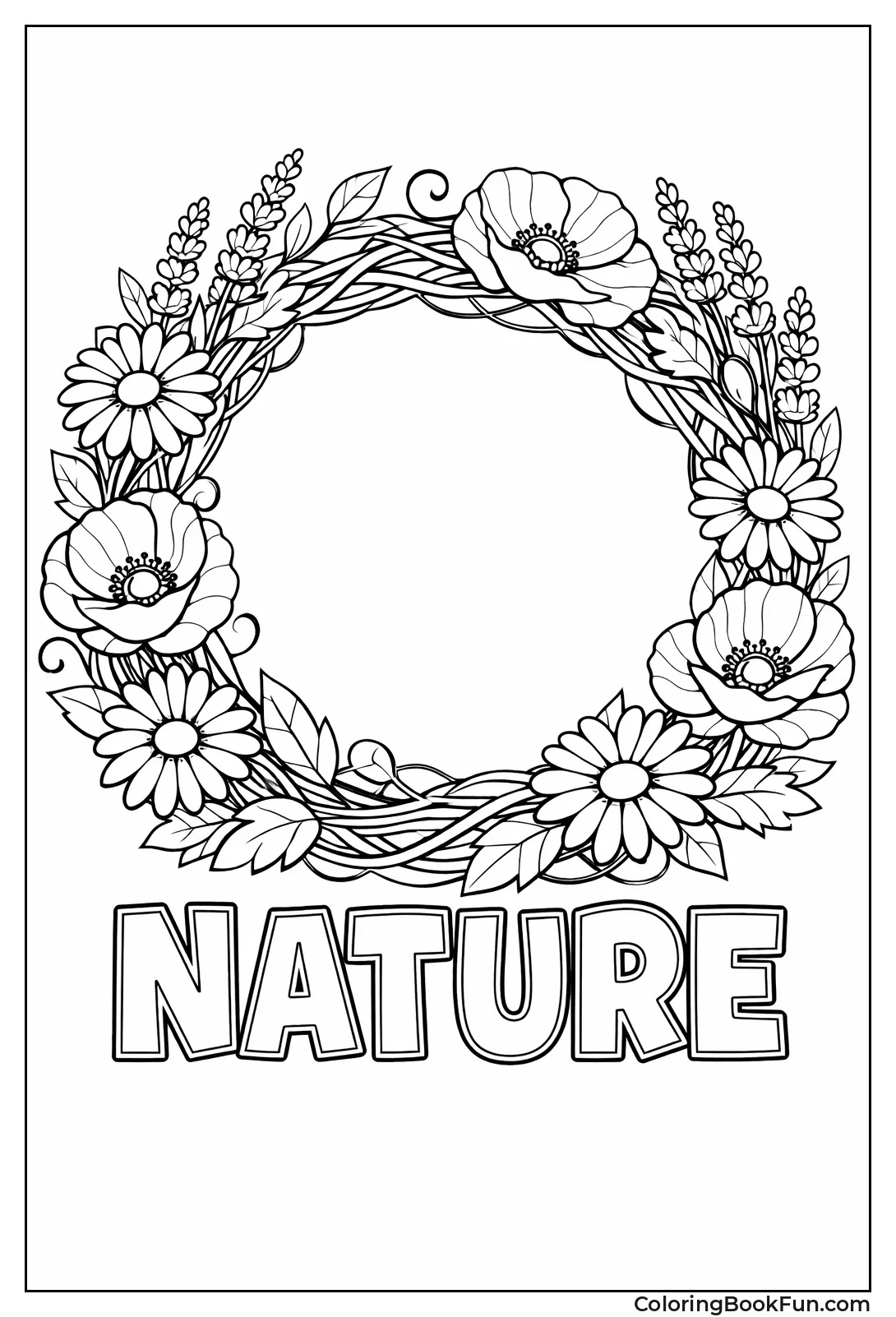 Wildflower Wreath with Vines