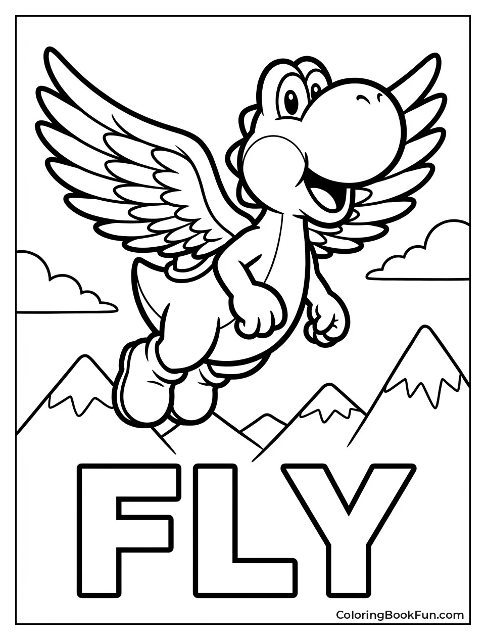 Winged Mega Yoshi Soaring