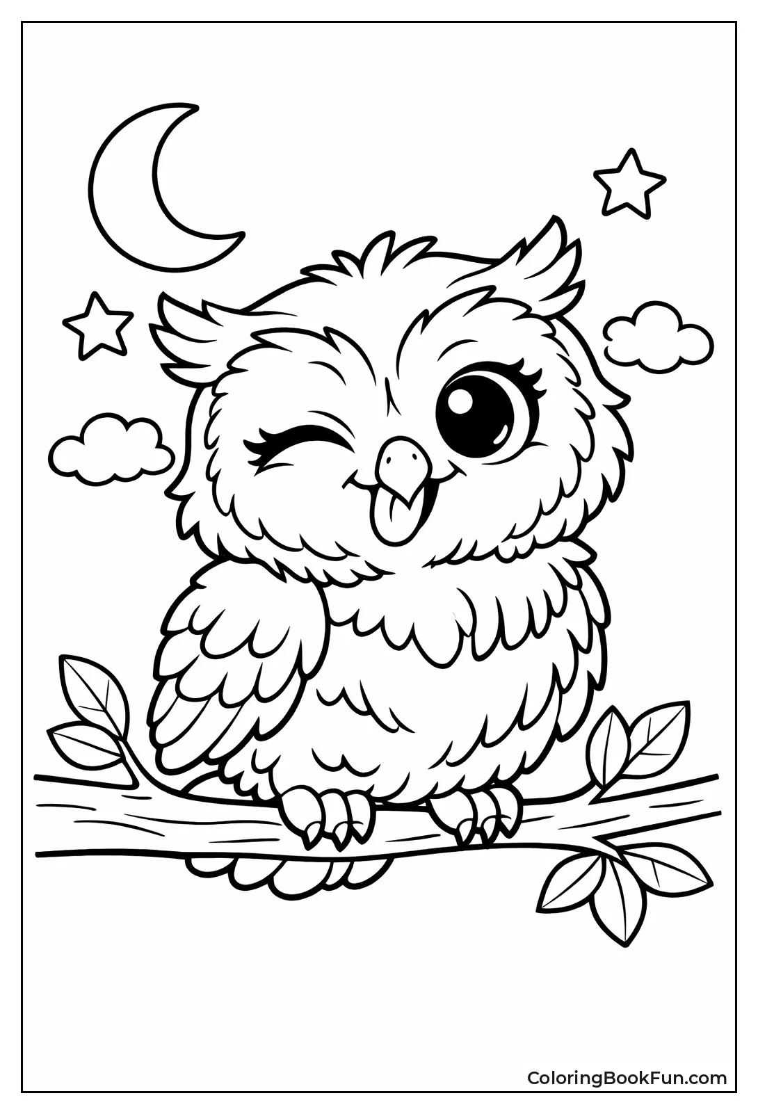 Winking Owl Sticks Tongue