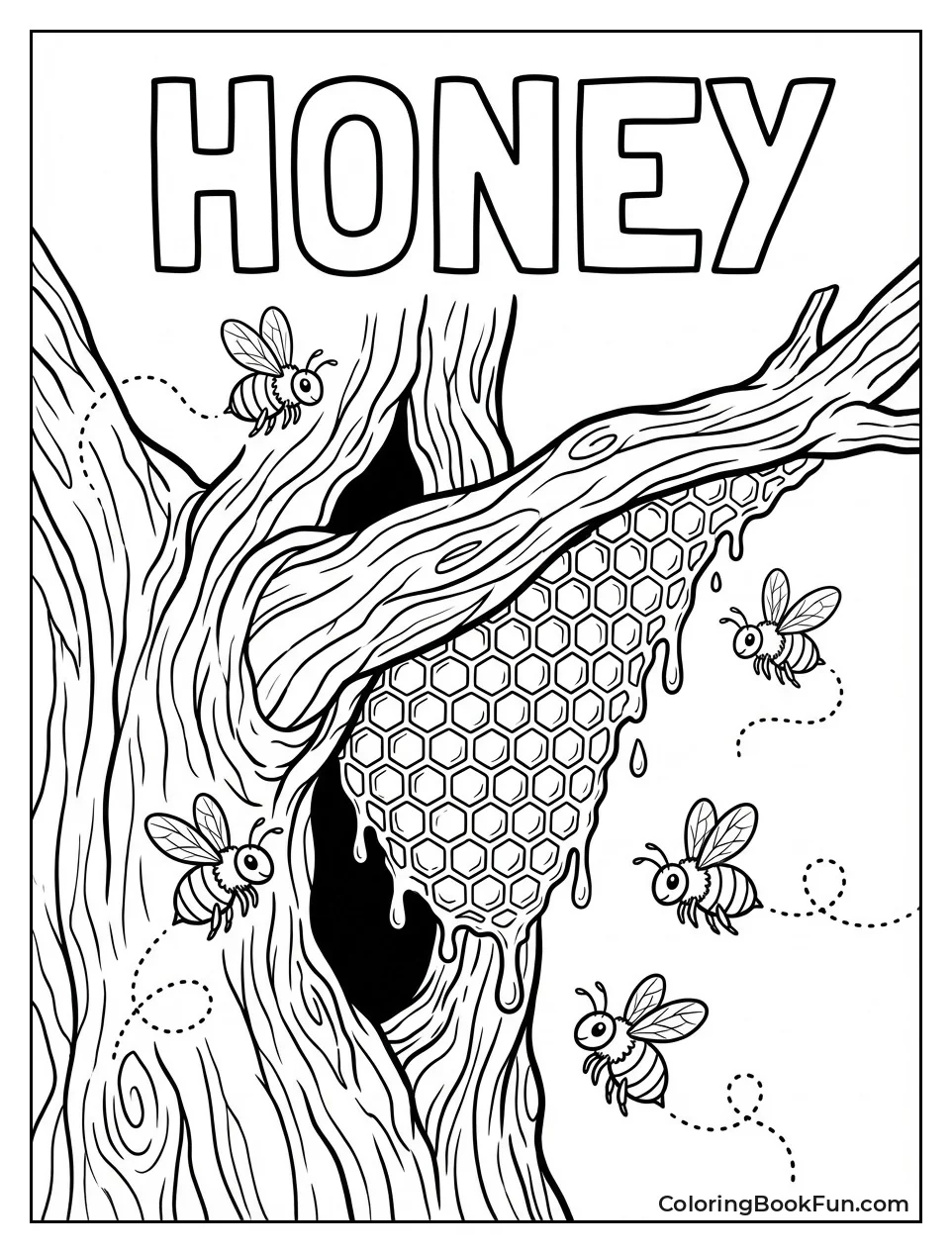 Bees Buzz Around Honeycomb