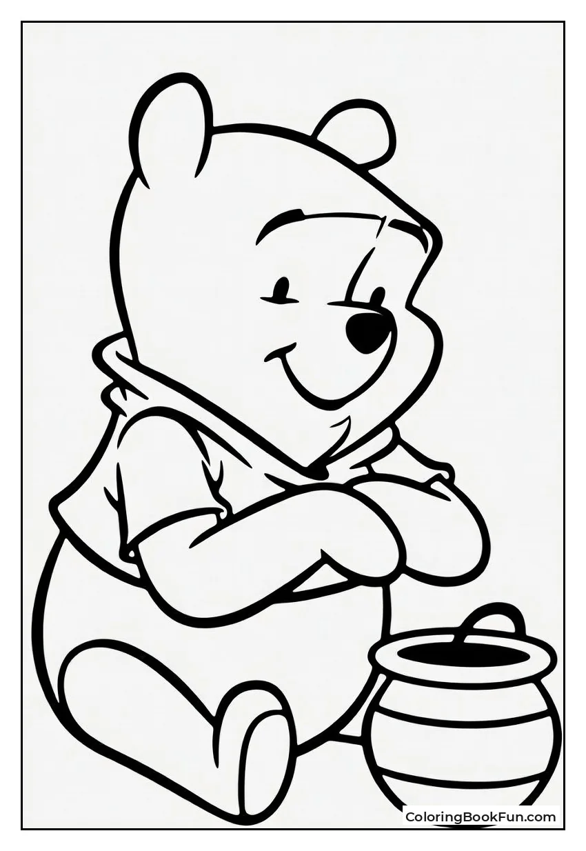 Pooh Sits with Honey