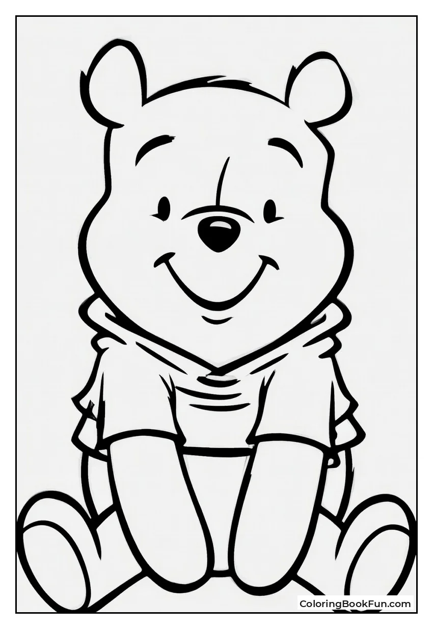 Simple Baby Pooh Outline