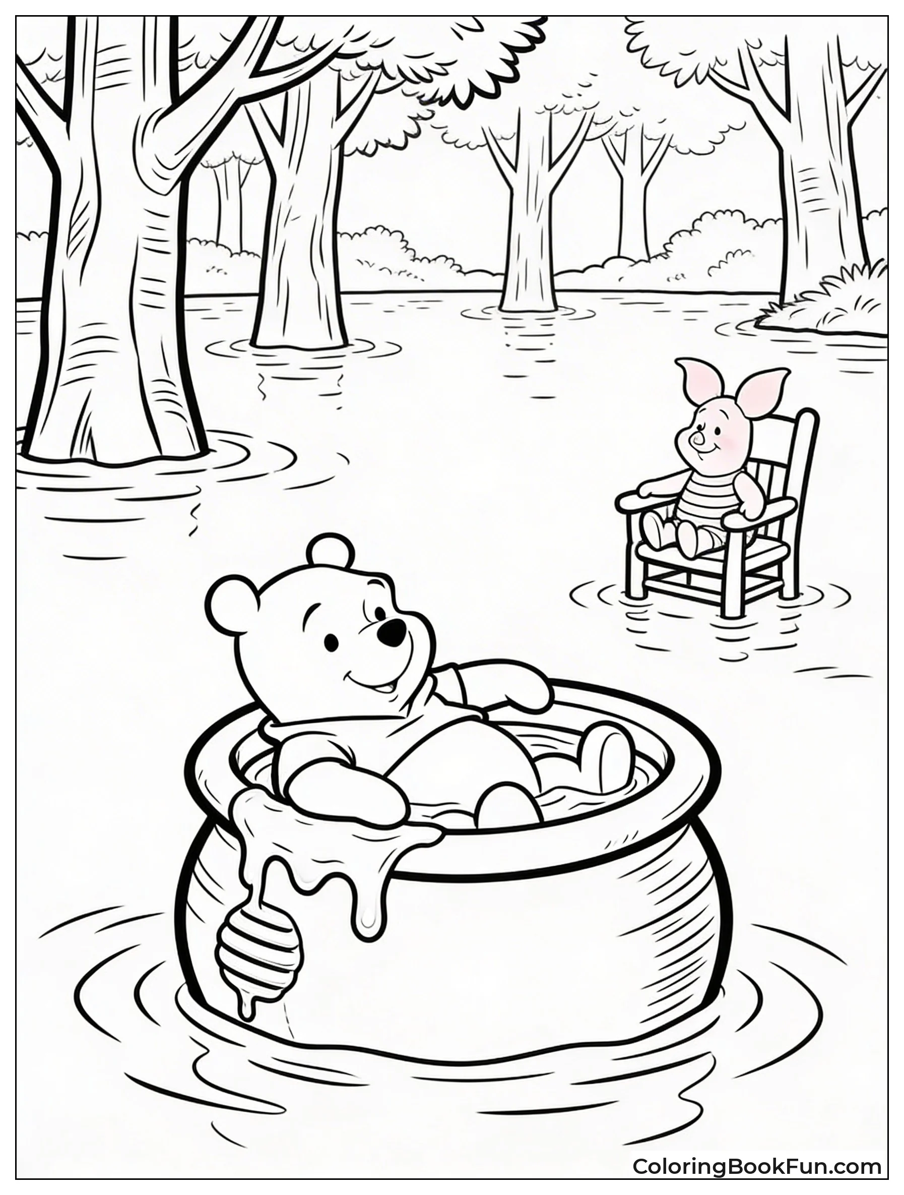 Pooh Floats in Flood