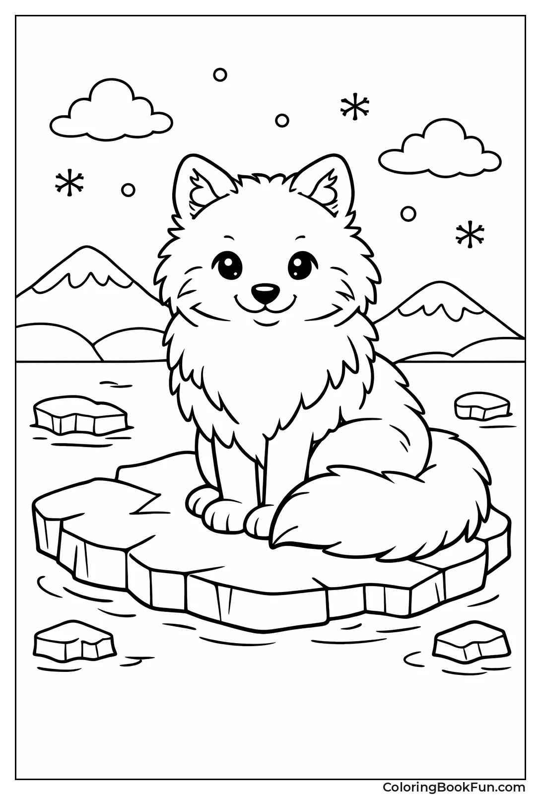 Arctic Fox on Ice Floe