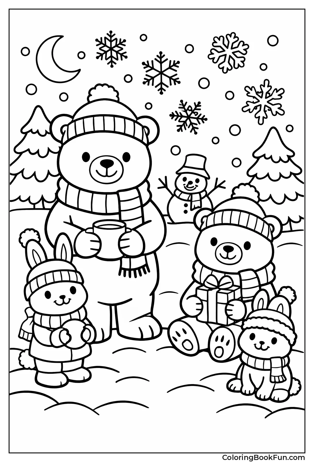 Animals in Scarves Hats