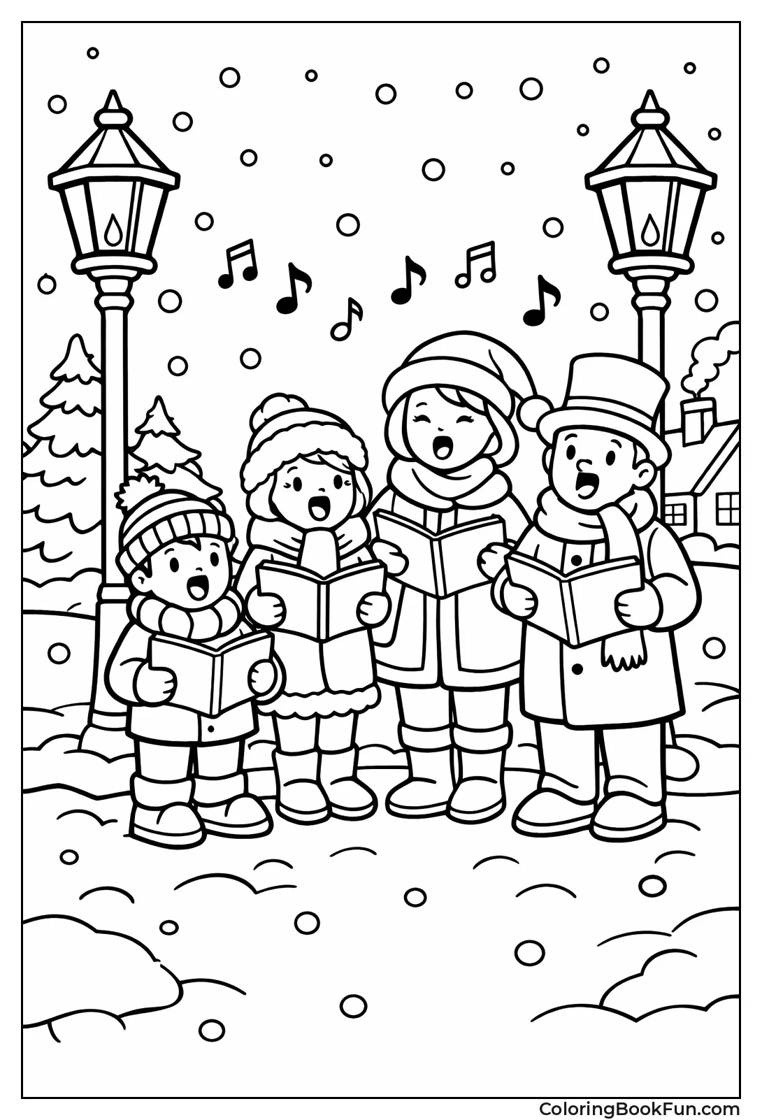 Carolers Singing Night