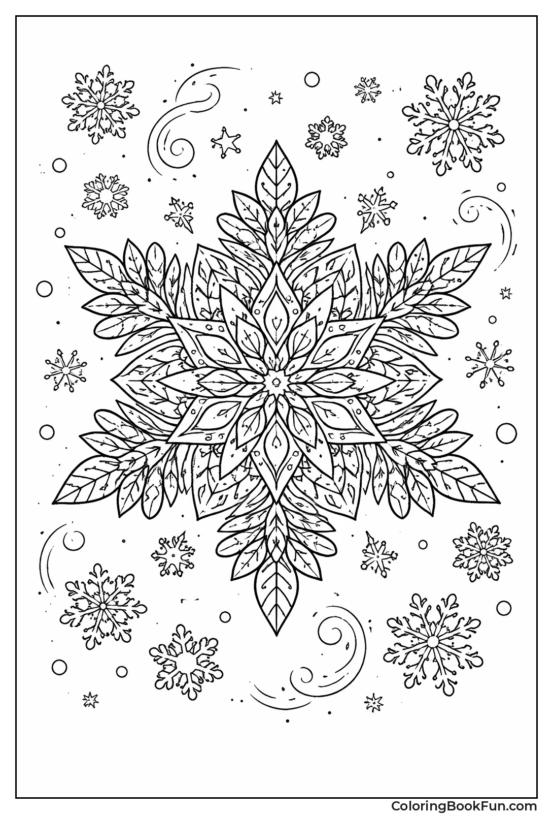 Fluffy Layered Snowflake Design