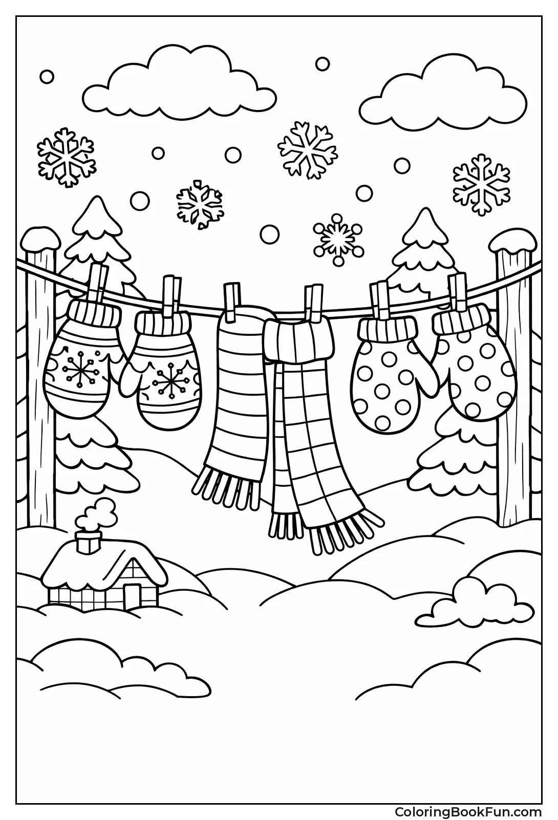 Mittens on Clothesline