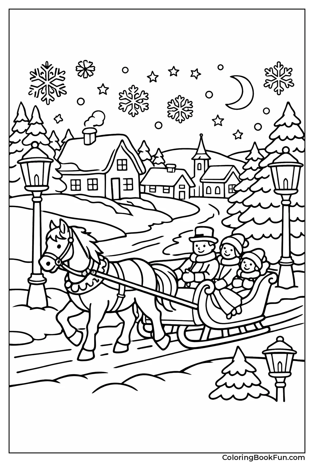 Horse Pulling Sleigh