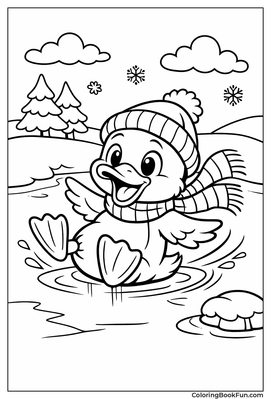 Ice Skating Duck Winter