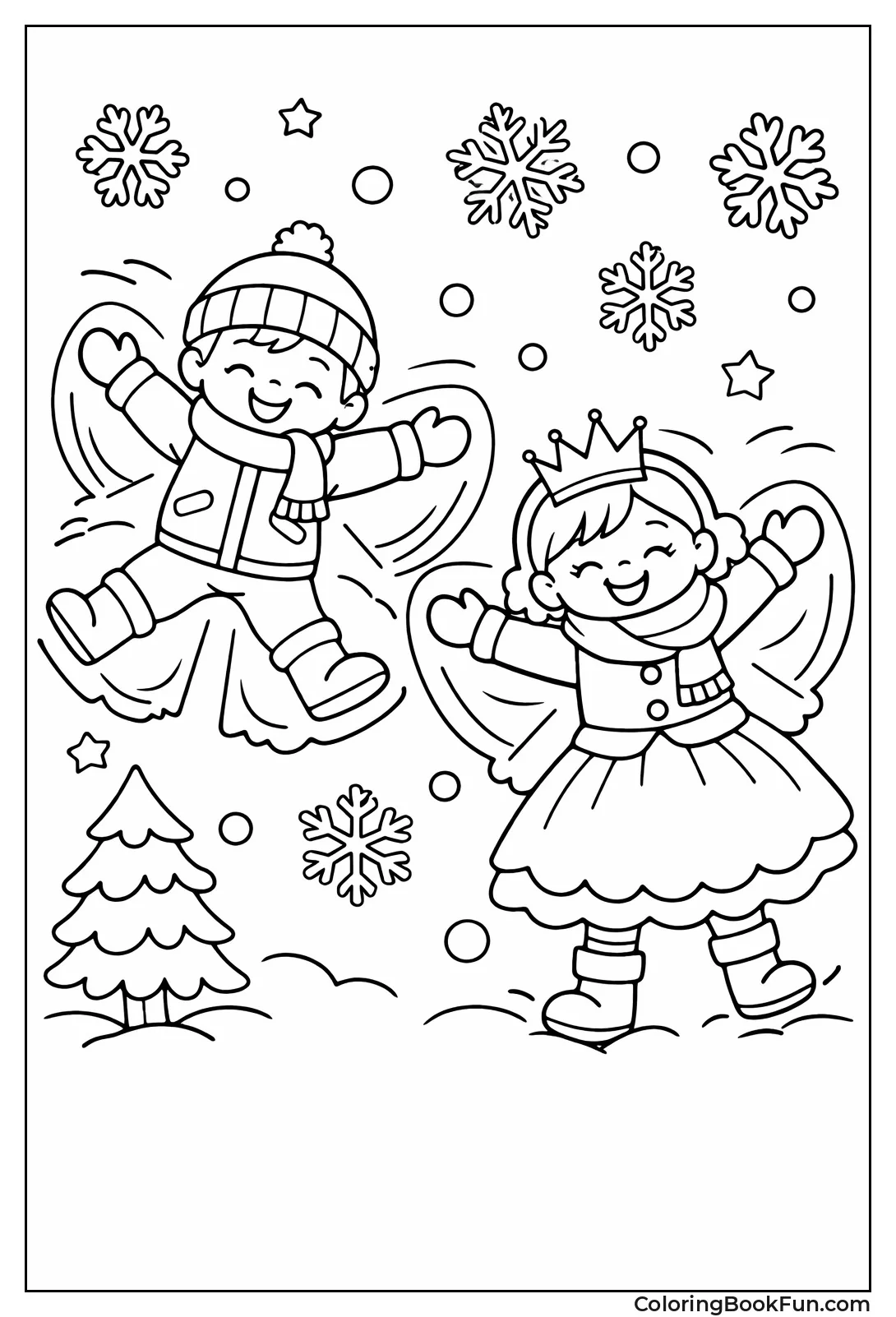 Children Making Snow Angels