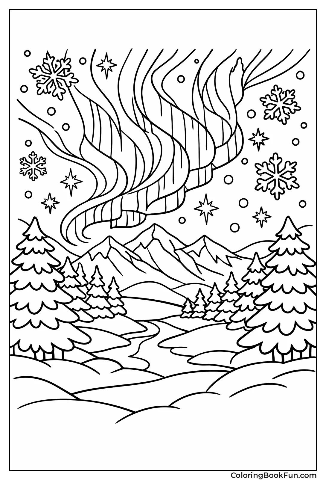 Northern Lights over Snow