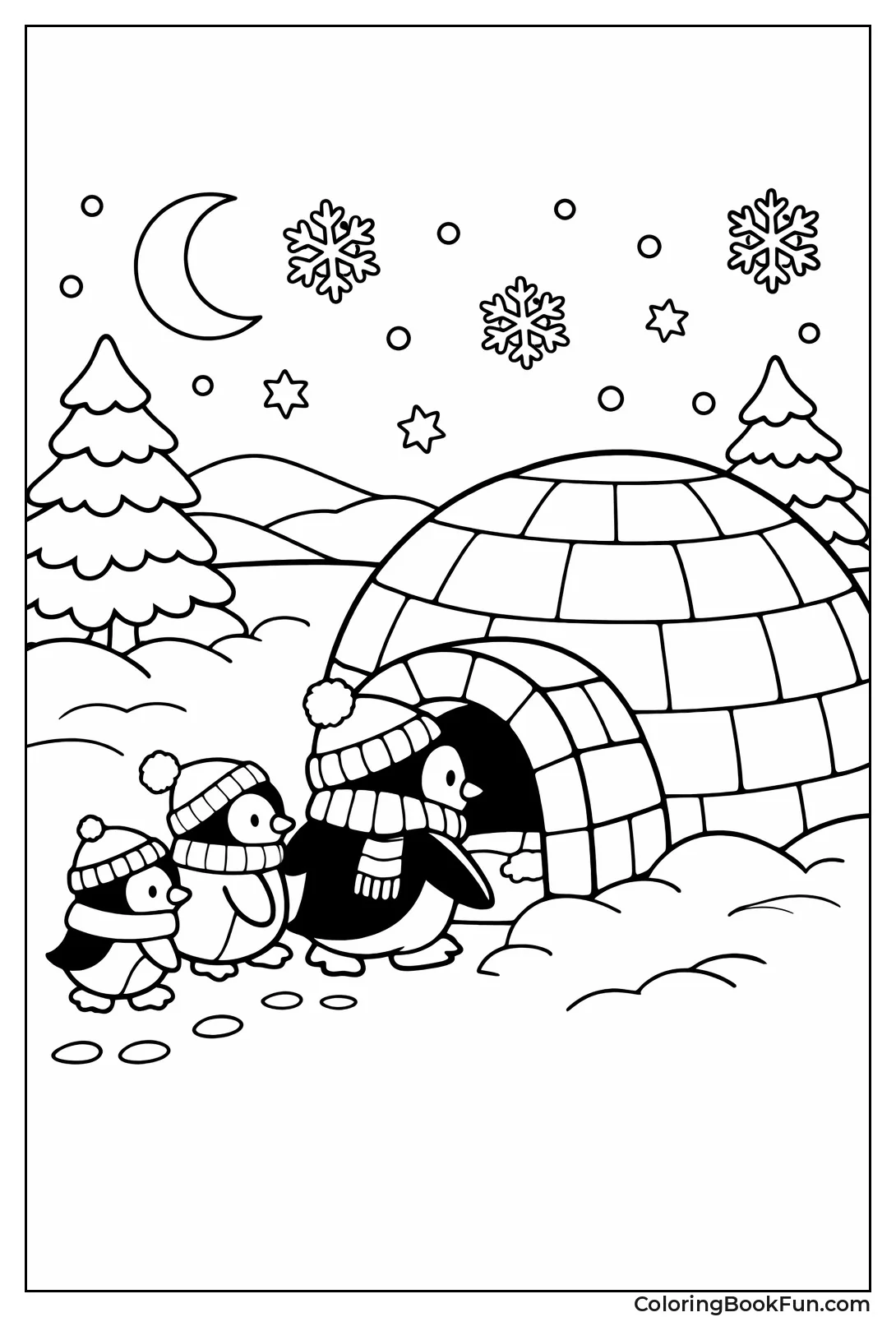 Penguins Entering Igloo