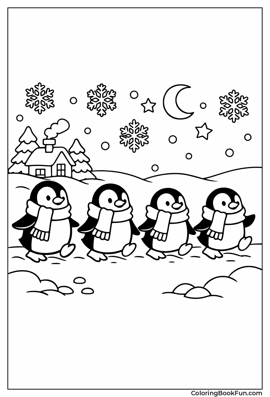 Marching Penguins in Line