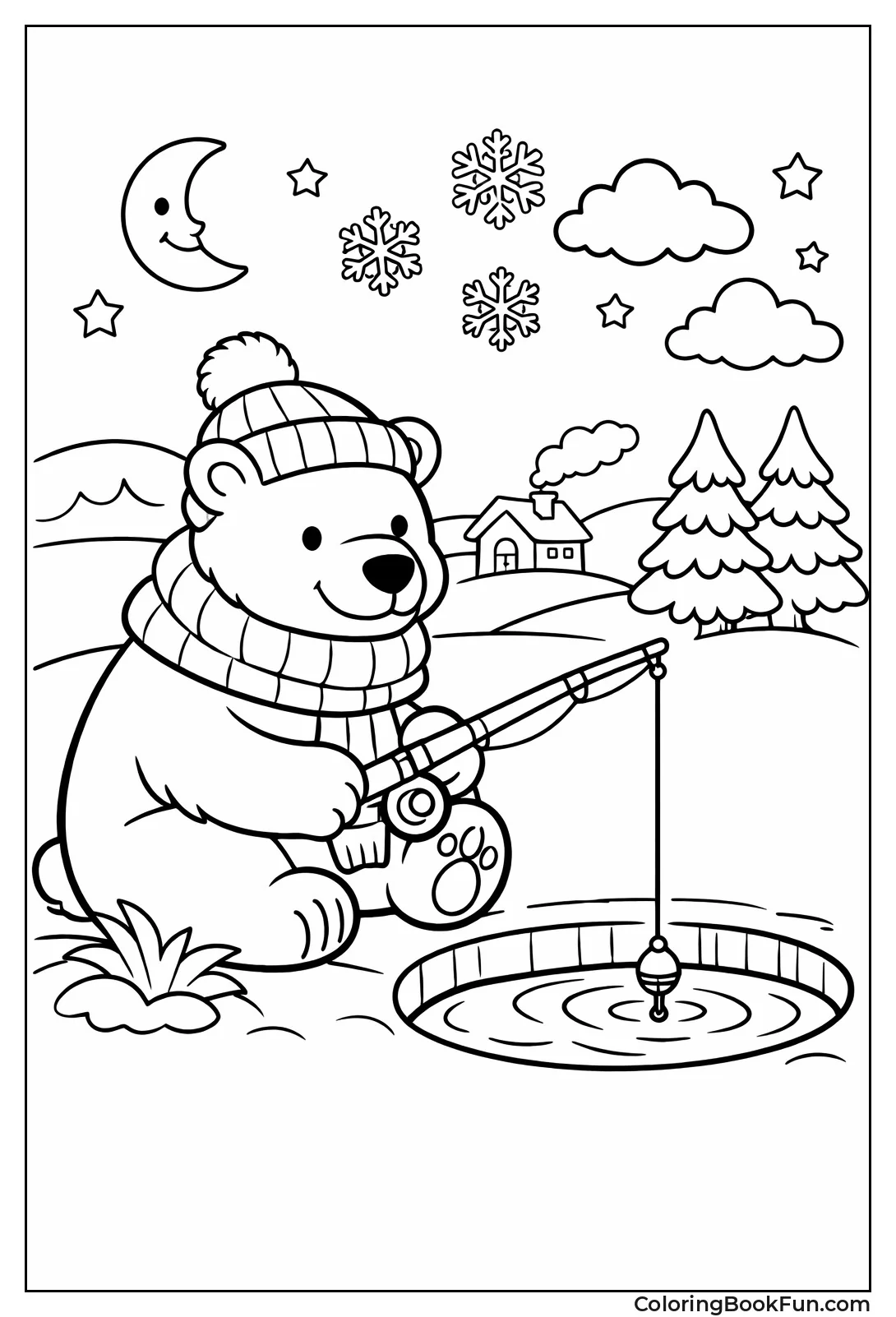 Polar Bear Ice Fishing