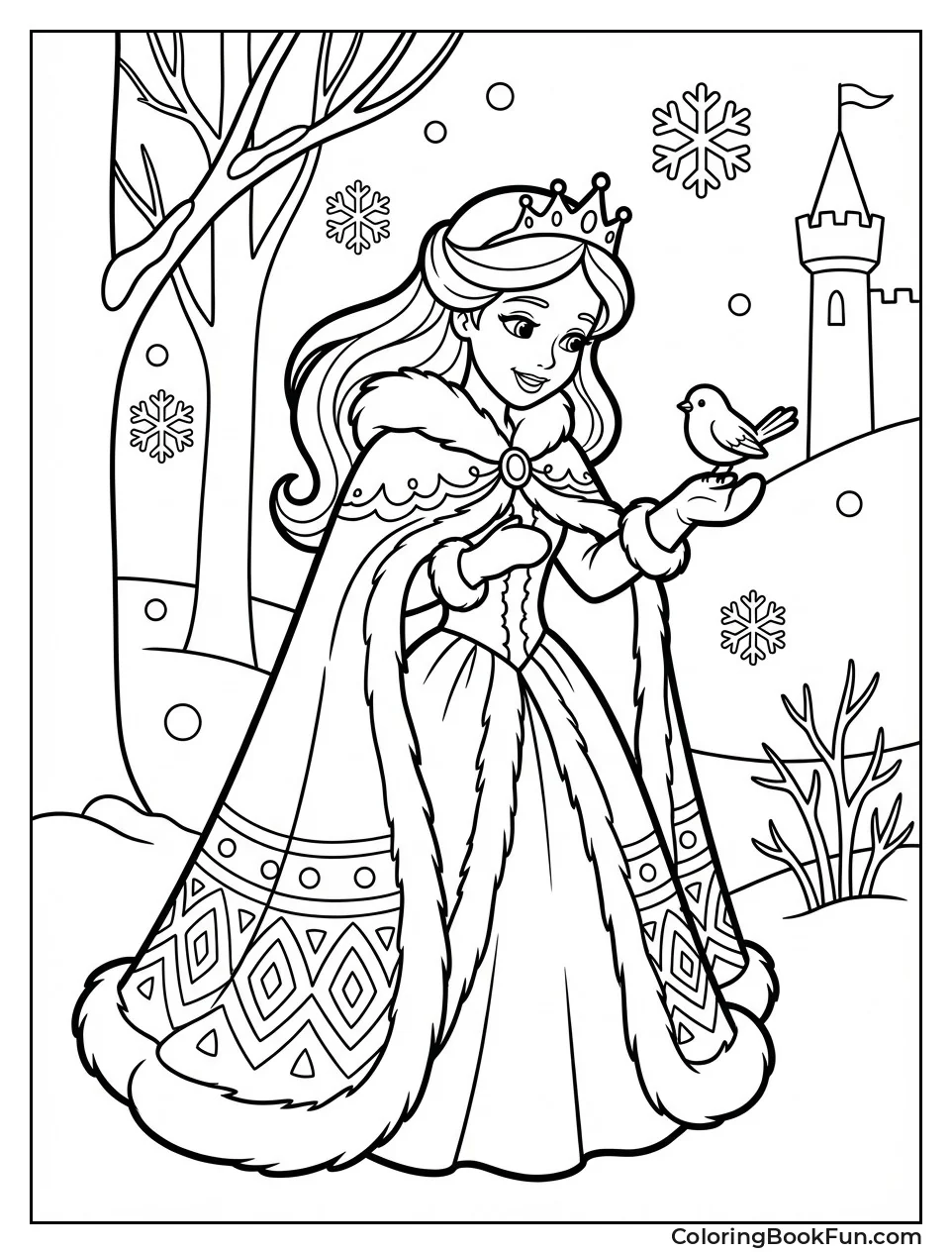 Winter Princess with Bird