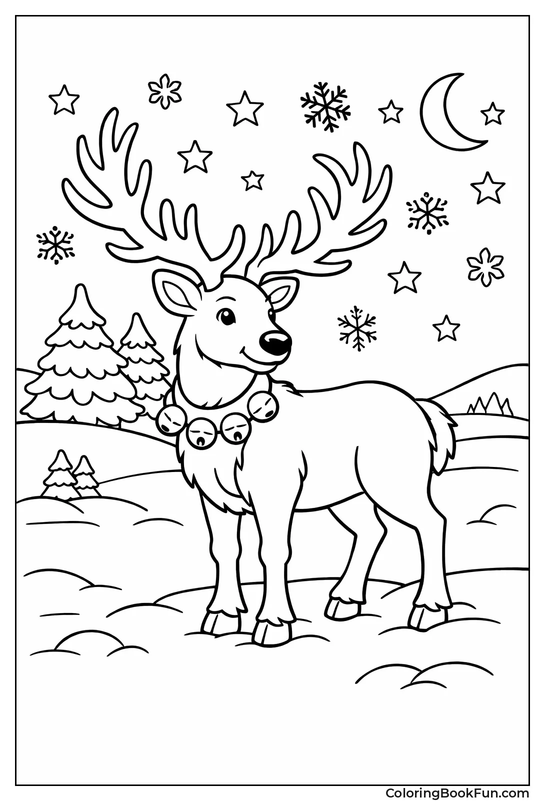 Reindeer Standing in Snow