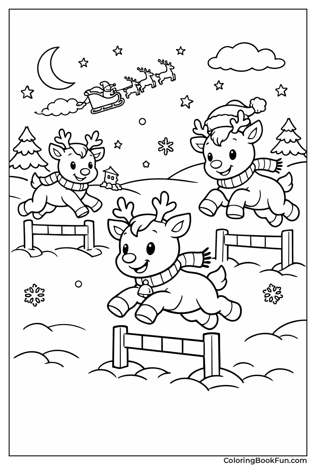 Reindeer Jumping Hurdles