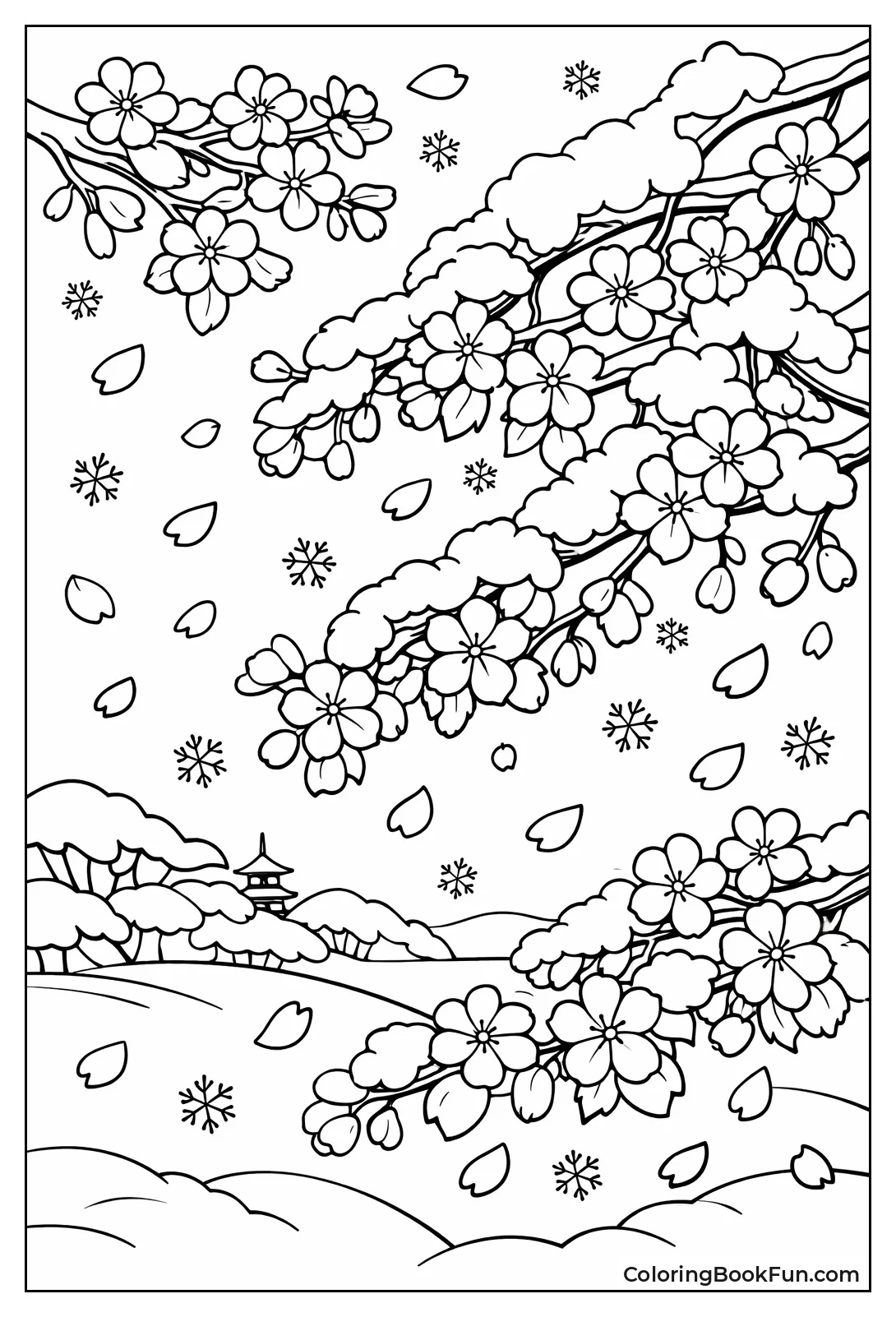 Snowy Sakura Blooms