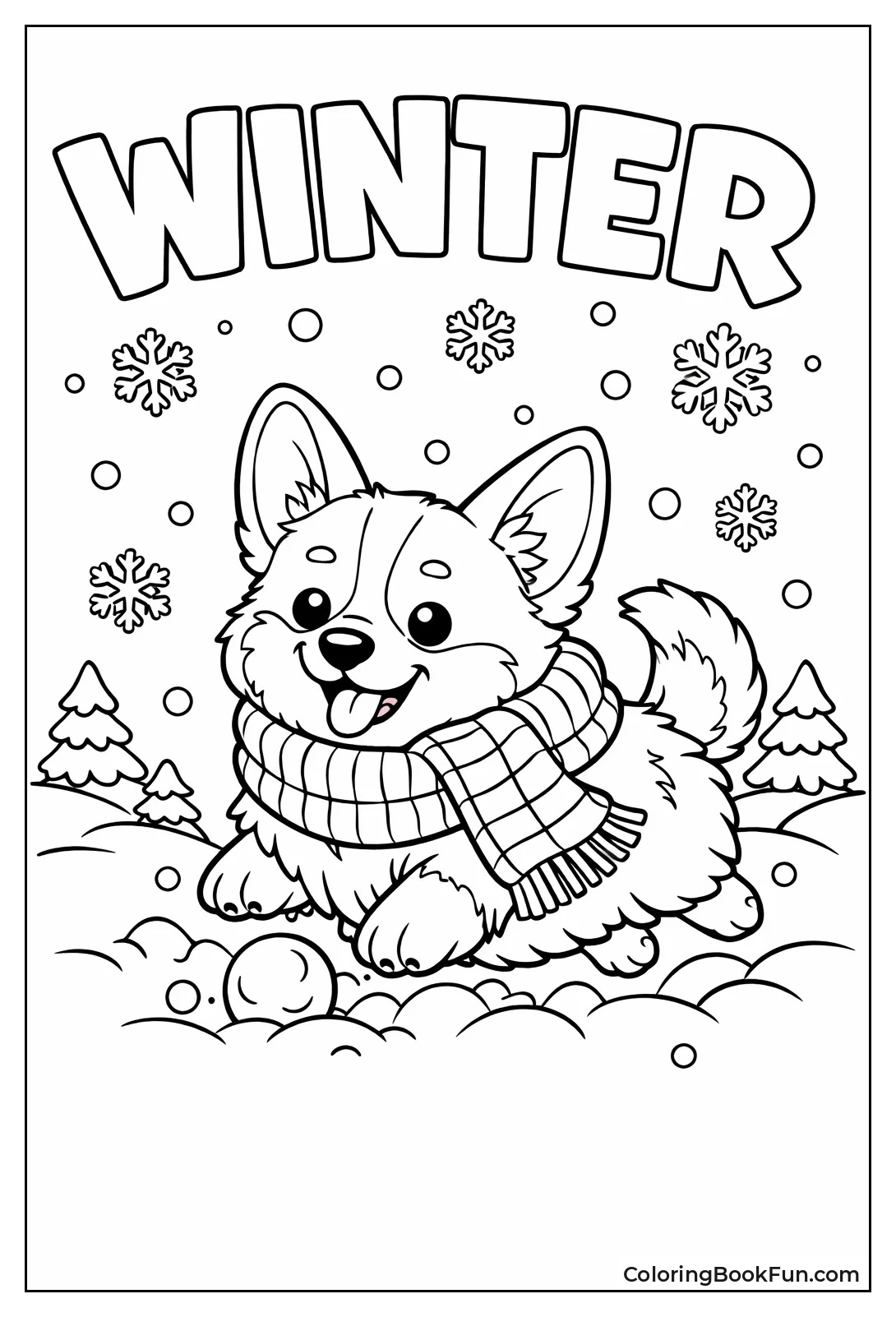 Winter Scarf Corgi