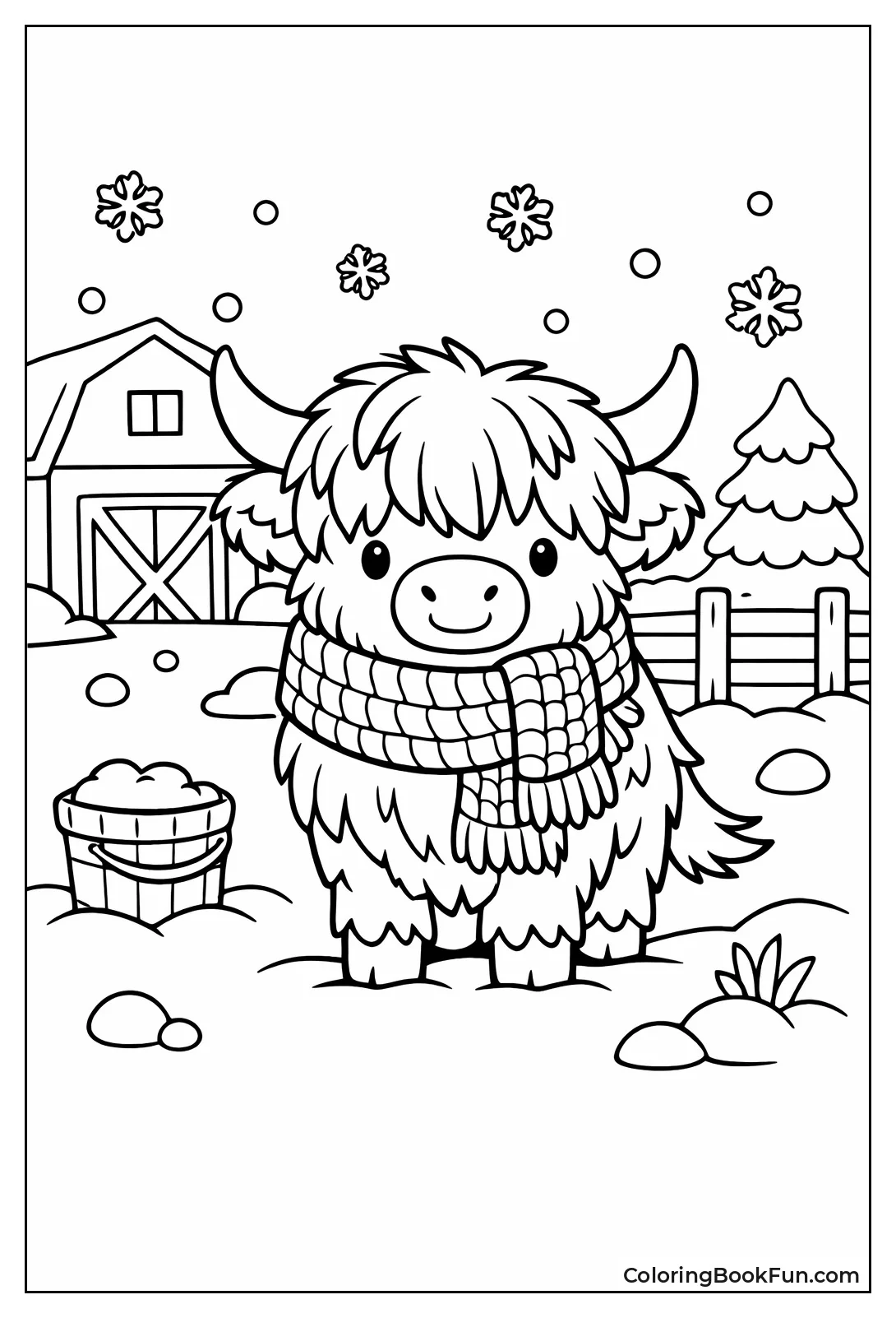 Scarf-Wearing Winter Cow