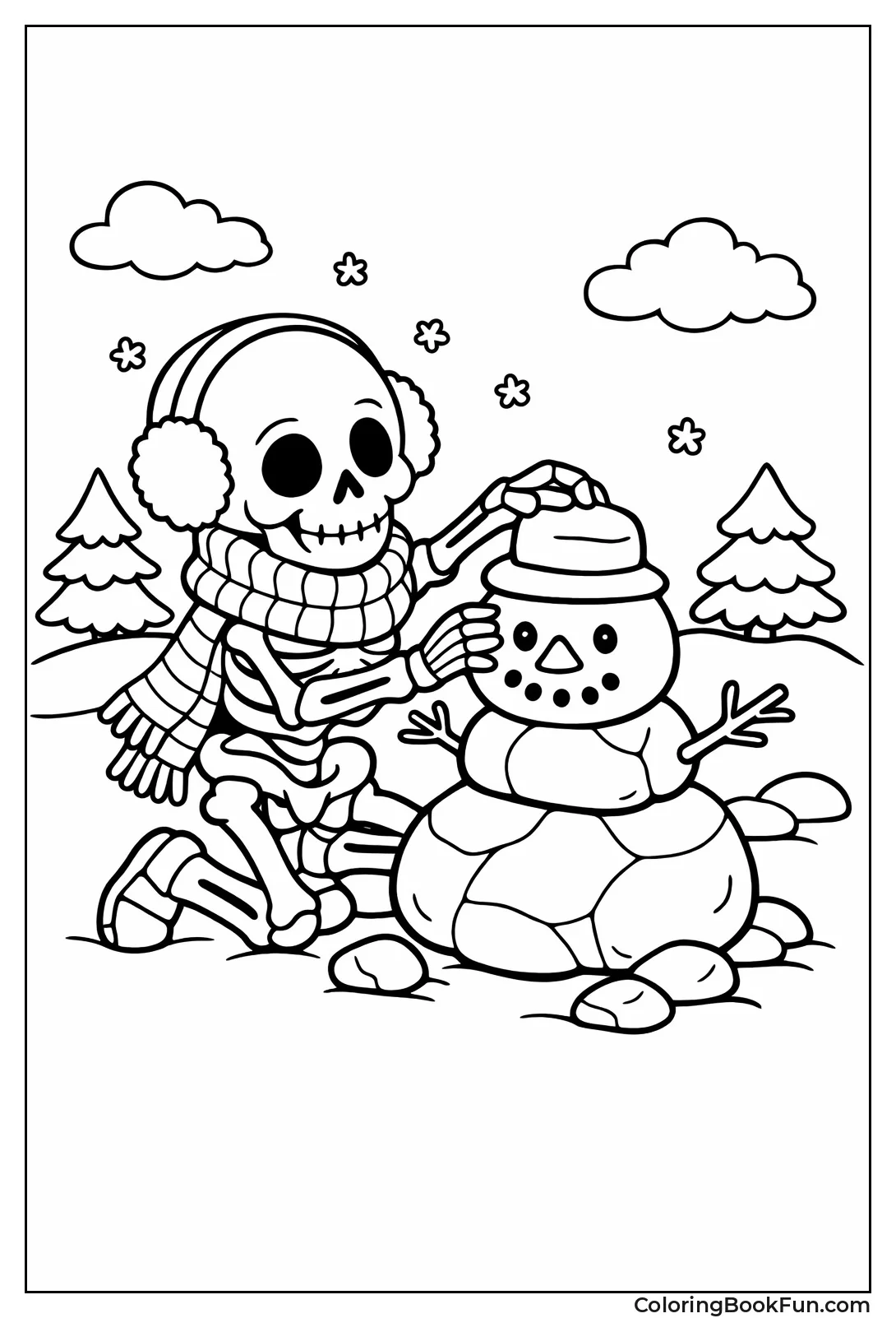Skeleton Building Stone Snowman