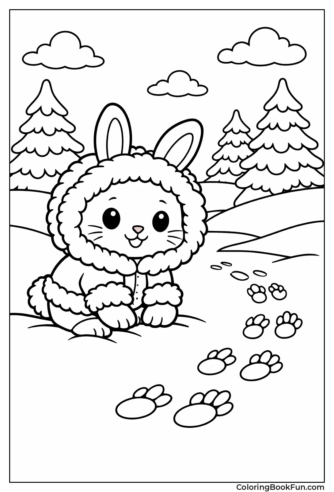 Snowy Bunny in Winter