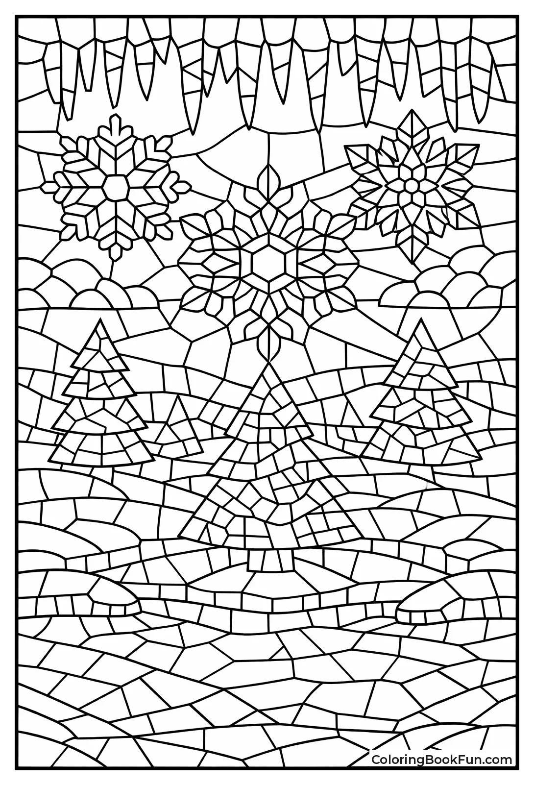 Snowflake Icicle Winter Mosaic