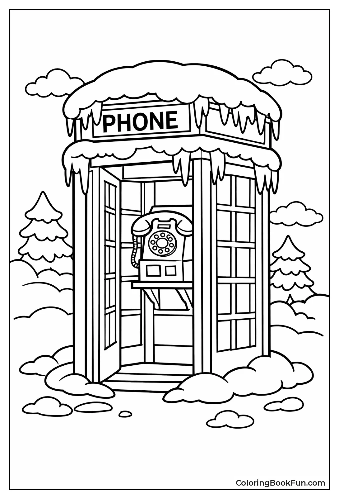 Snowy Booth with Icicles