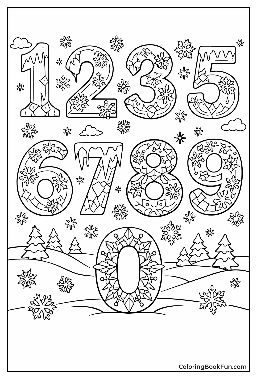 Snowflake Numbers with Icy Patterns