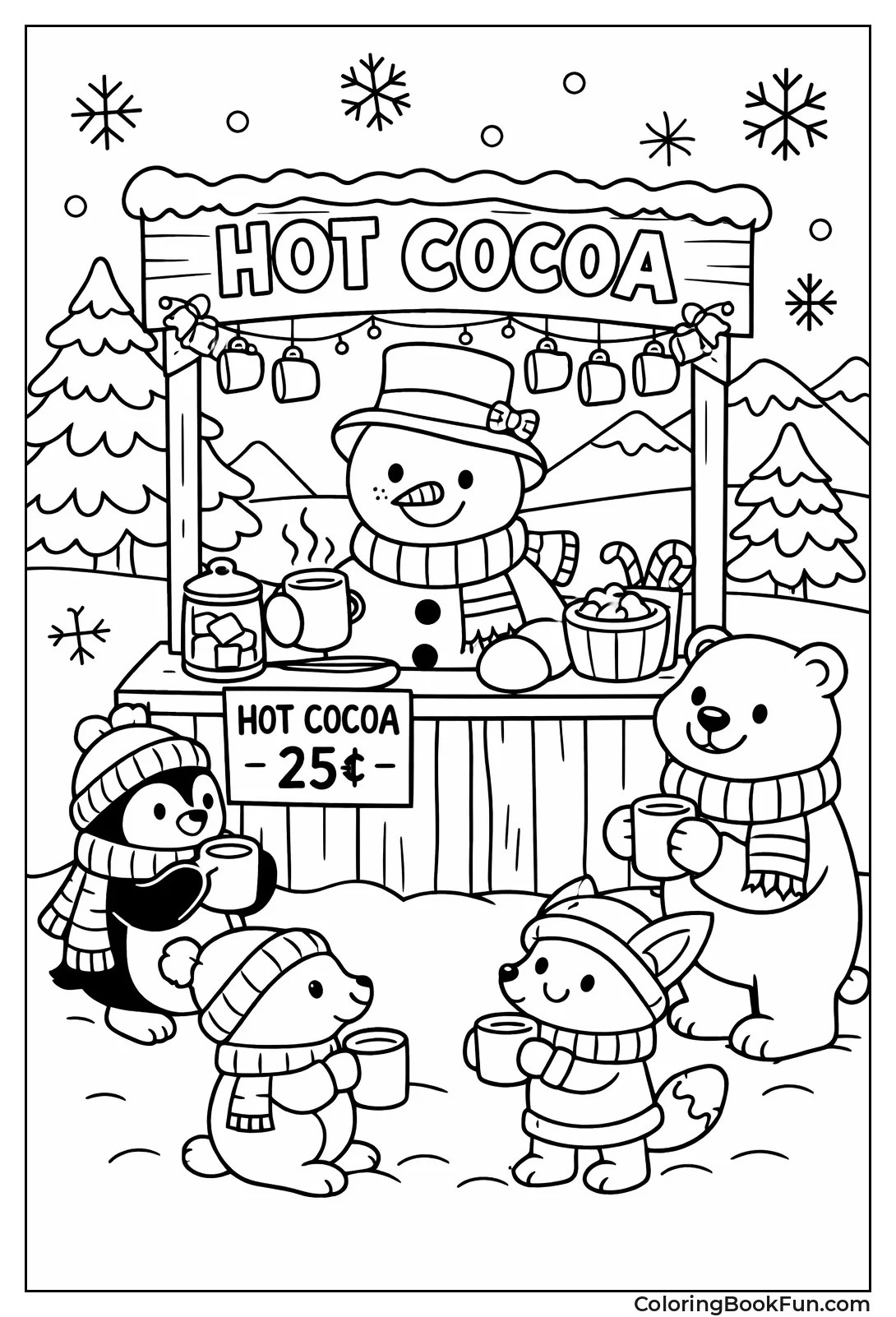 Snowman Serving Cocoa