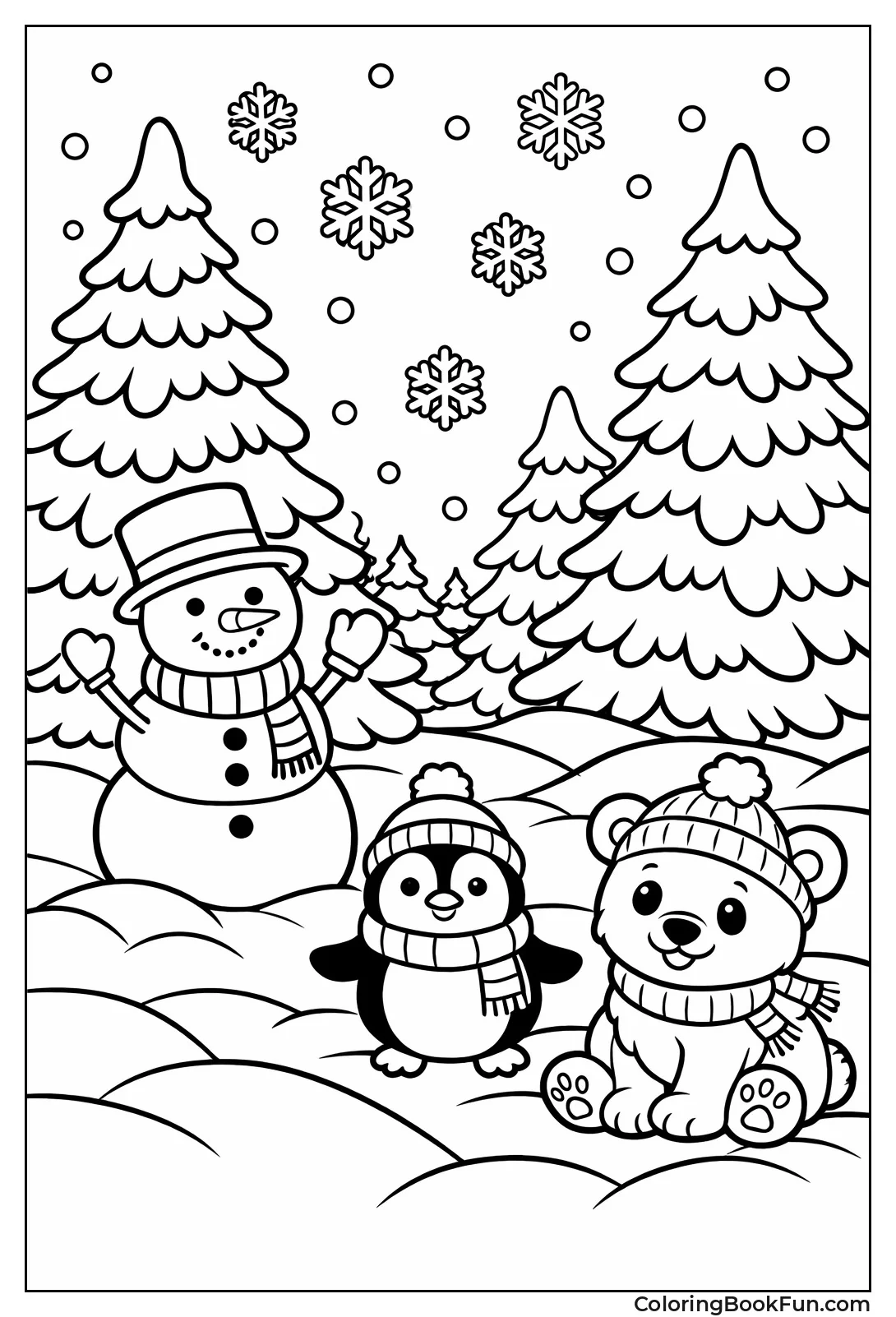 Snowy Pine Tree Forest