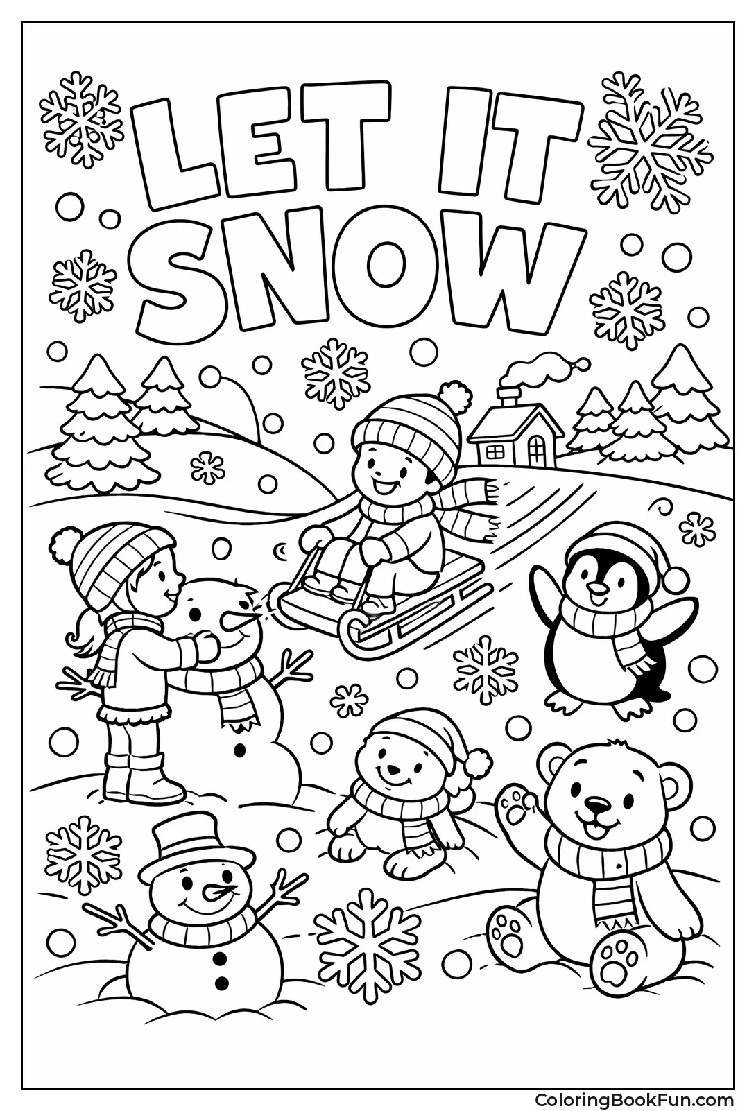 Kids Playing Snow Fun