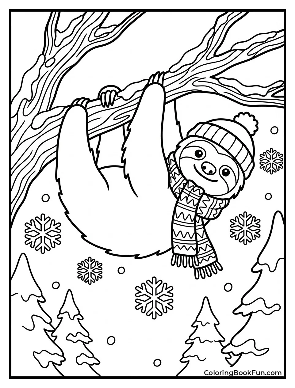 Sloth in Scarf and Beanie