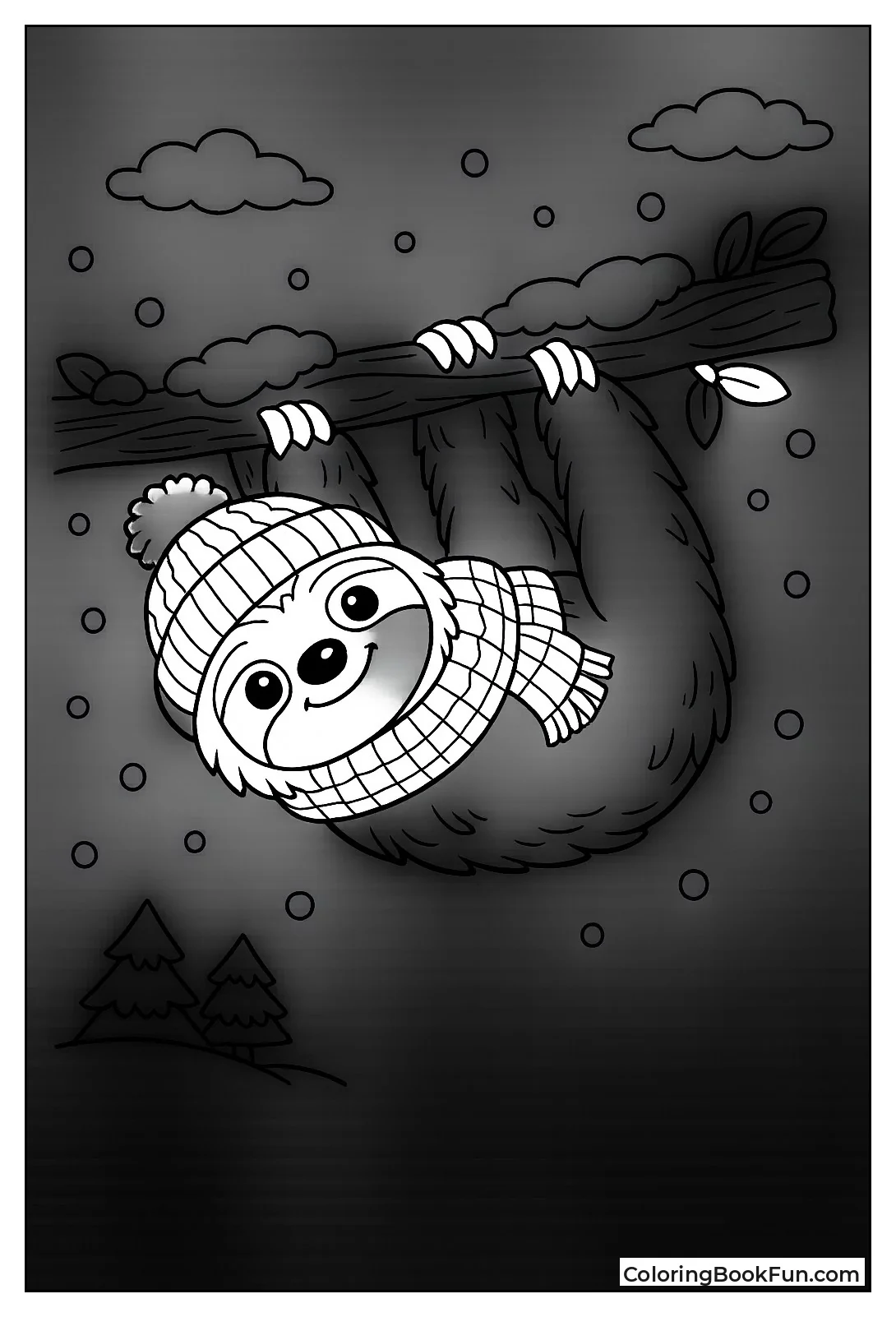 Sloth in Scarf and Beanie