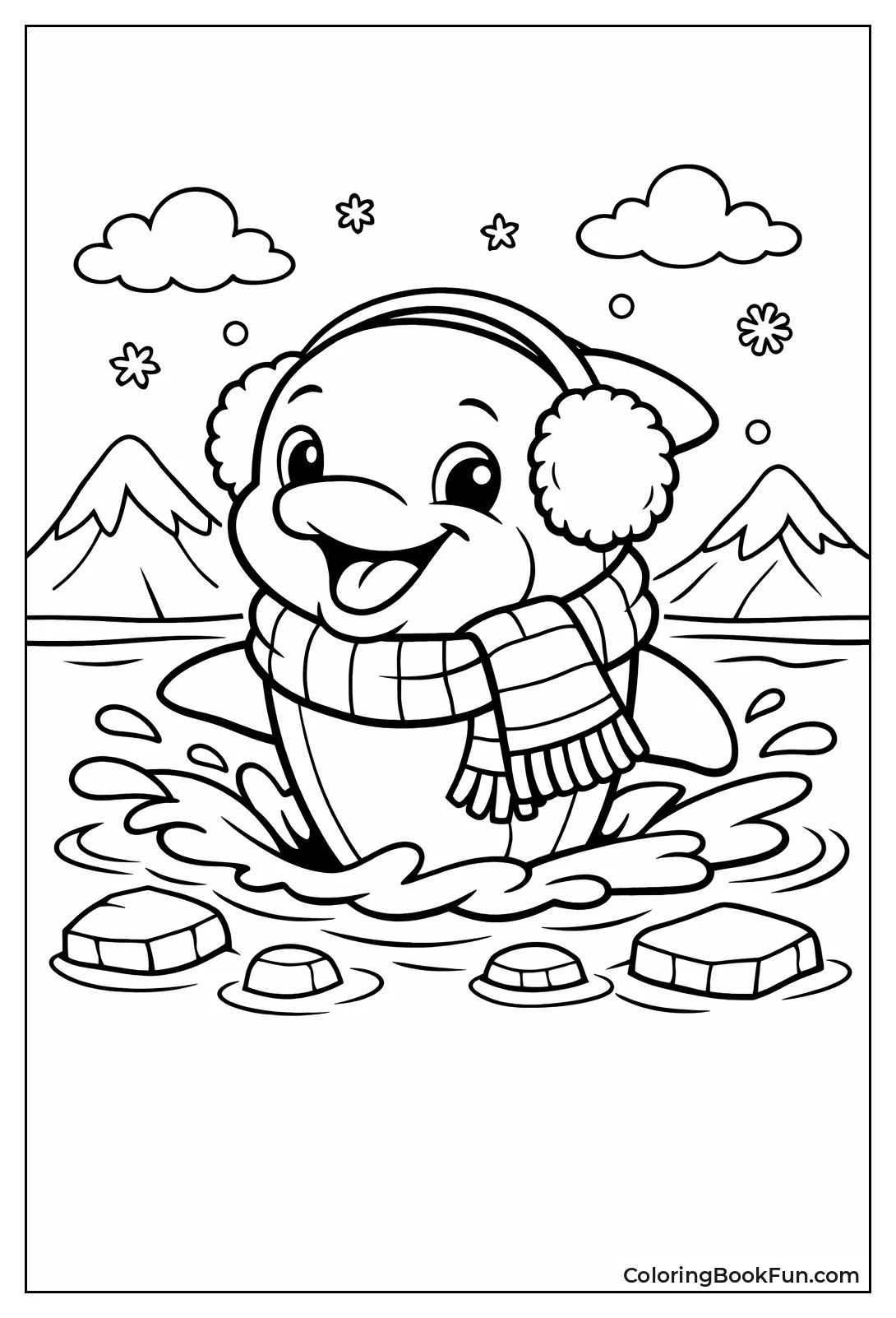 Dolphin Wearing Scarf Ice