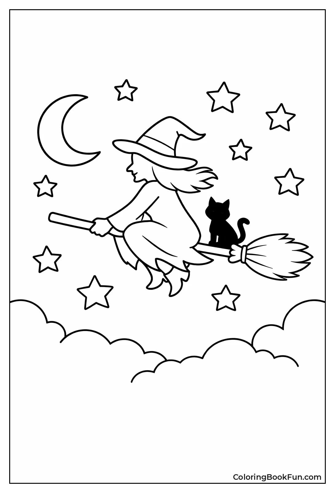 Flying Witch Silhouette